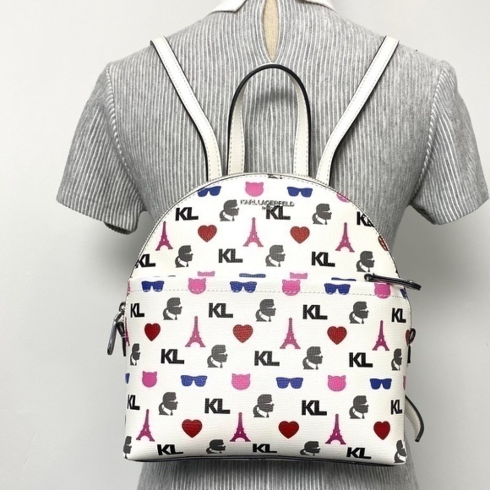 Karl Lagerfeld Paris Maybelle  Backpack Bag in White Multi